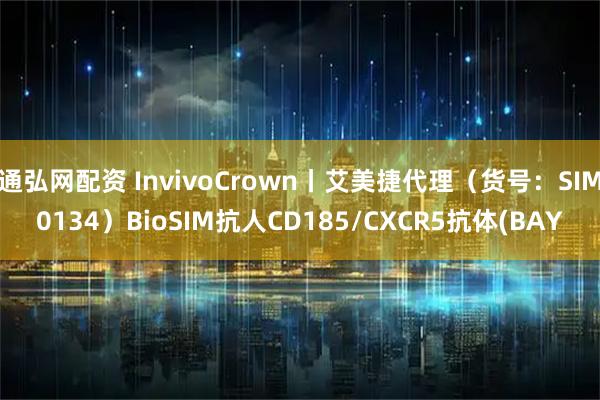 通弘网配资 InvivoCrown丨艾美捷代理（货号：SIM0134）BioSIM抗人CD185/CXCR5抗体(BAY